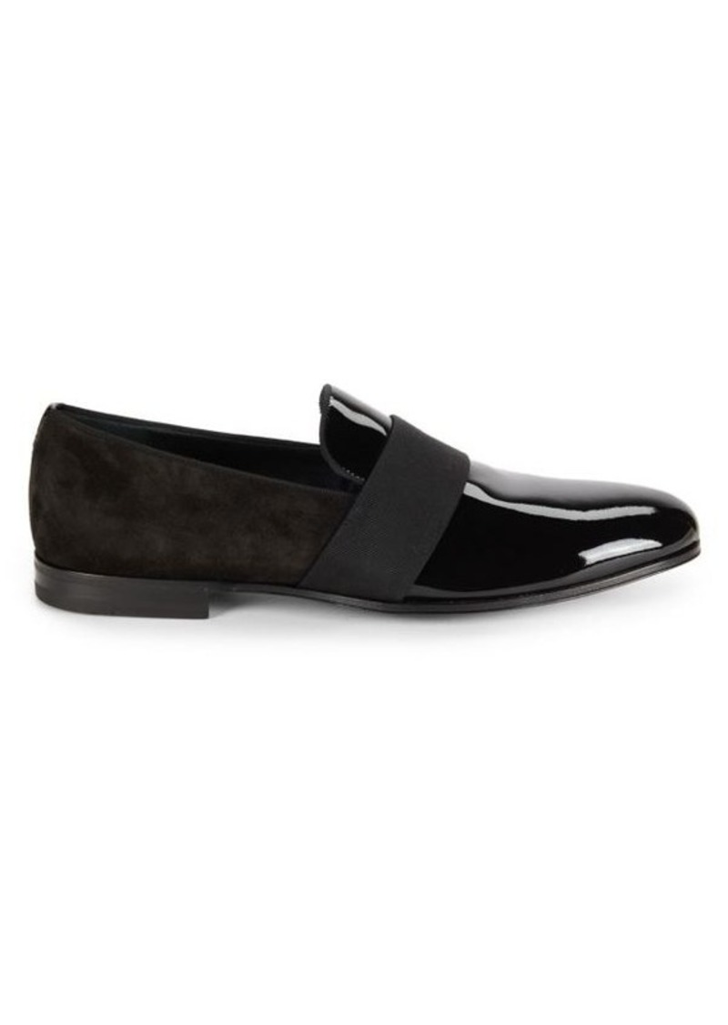 Ferragamo Suede & Patent Leather Loafers