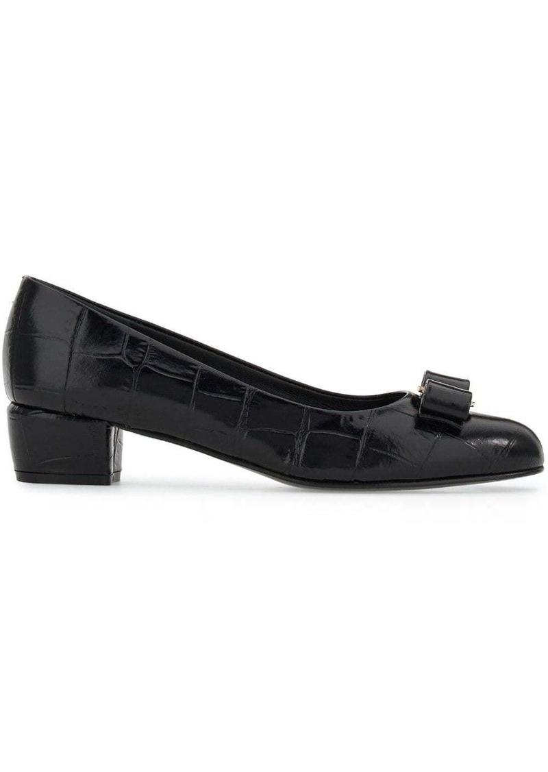 Ferragamo Vara bow-detail leather pumps