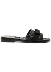 Ferragamo Vara bow quilted slides