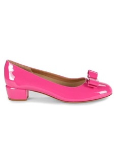 Ferragamo Vara Bow Trim Leather Pumps