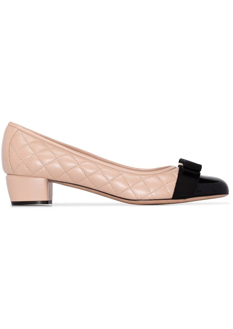 Ferragamo Vara Q 35 quilted leather pumps