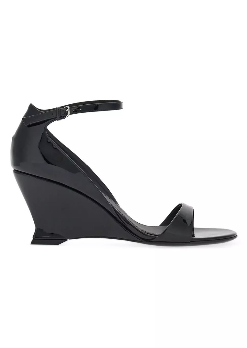 Ferragamo Vidette 70MM Patent Leather Wedge Sandals