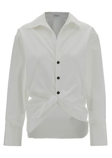 Ferragamo White Shirt with Knot Detail in Cotton Woman