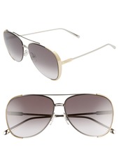 Women's Salvatore Ferragamo 62mm Aviator Sunglasses - Palladium/ Gold