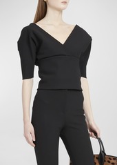 Ferragamo Wool-Blend V-Neck Top