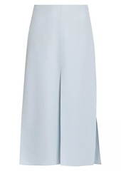 Ferragamo Wool-Silk Split Midi-Skirt
