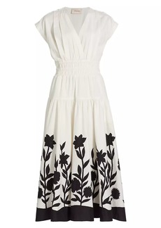 Figue Clarette Cotton Floral Midi-Dress