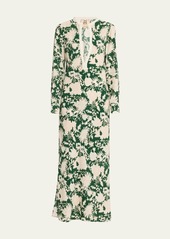 Figue Rosalind Floral Maxi Dress with Embroidered Neckline