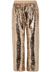 Figue Woman Verushka Cropped Sequined Tulle Pants Gold