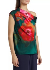 Figue Gilda Floral Satin One-Shoulder Blouse