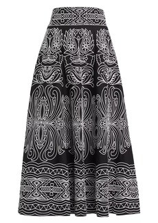 Figue Isla Arabesque Cotton A-Line Skirt