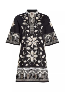 Figue Lynne Floral Embroidered Cotton Dress