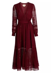 Figue Sierra Silk Tie-Waist Maxi Dress