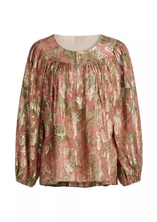 Figue Tiana Metallic Floral Blouse