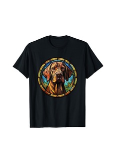 Fila Brasileiro Dog Stained Glass Leadlight Artistic Design T-Shirt