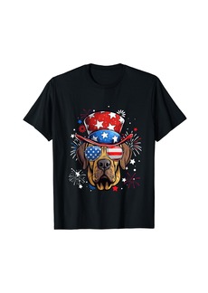 Fila Brasileiro Patriotic USA Flag 4th Of July Dog Lover T-Shirt