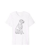 Fila Brasilleiro Dog Line Art Minimalist Mom Dad Premium T-Shirt