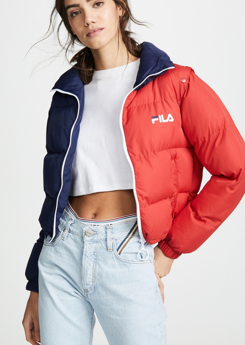 fila logo crop puffer jacket