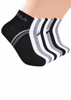 FILA Men's 10-Pack Chevron Striped Quarter Socks