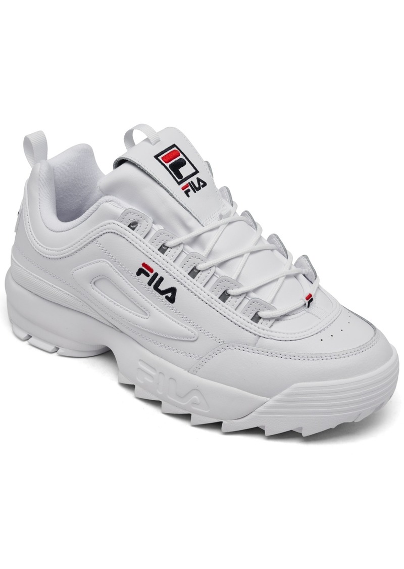 Fila Men's Disruptor Ii Casual Athletic Sneakers from Finish Line - WHITE/FILA NAVY/FILA RED