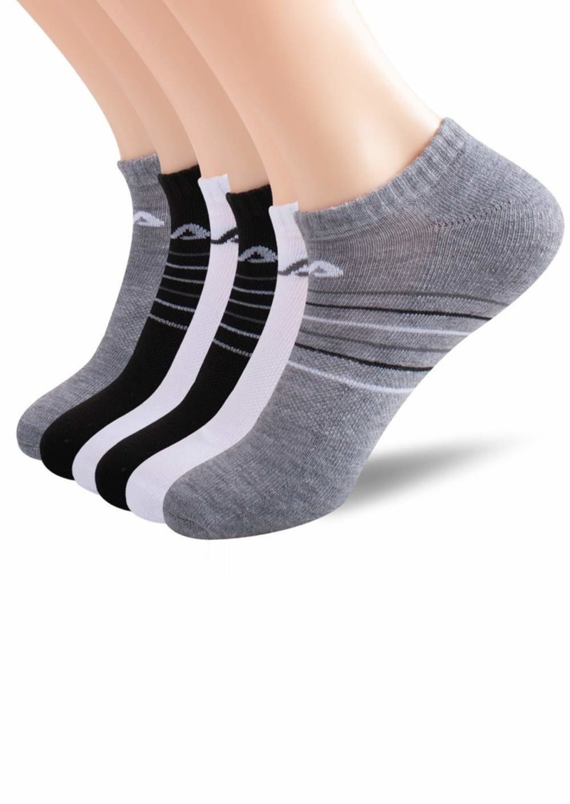 FILA Men's Striped Half Cushion No Show Socks