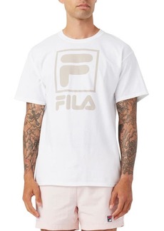 FILA Stacked Logo T-Shirt in White/Atmosphere at Nordstrom