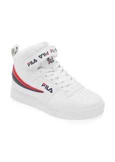 FILA Vulc 13 Repeat Logo High Top Sneaker in White/Navy/Red at Nordstrom Rack