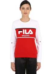 Fila Logo Color Block Cutout Sweatshirt