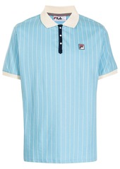 Fila pinstripe logo-patch polo shirt