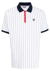 Fila pinstripe logo-patch polon shirt
