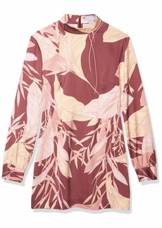 findersKEEPERS Women's Celestial Print Long Sleeve Shift Dress fig Floral