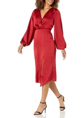 findersKEEPERS Women's Emilia Long Sleeve Wrap Top Midi Dress  L