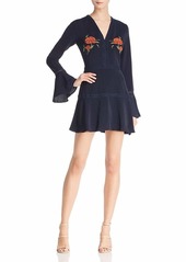 findersKEEPERS Women's Etude Embroidered Long Sleeve Mini Dress  L