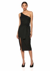 findersKEEPERS Women's Francis ONE Shoulder MIDI Sheath Dress with Slit  L