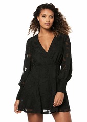 findersKEEPERS Women's Midnight Lace Long Sleeve V Neck Mini Dress  XL
