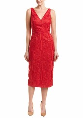 findersKEEPERS Women's Spectrum LACE V Sleeveless MIDI Dress red XL