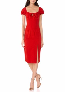 findersKEEPERS Women's Tutti Frutti Short Puff Sleeve Midi Sheath Dress RED L
