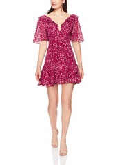 findersKEEPERS Women's Twilight Short Sleeve Ruffle Detail Mini Dress  L