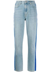 Fiorucci Tara velvet logo tape jeans