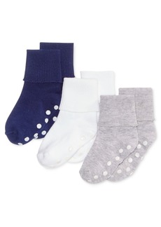 First Impressions Baby Boys Cuffed Low Cut Socks, Pack of 3, Created for Macy's - Blue/Gray Multi