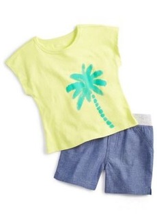 First Impressions Baby Boys Palm Graphic T Shirt Chambray Shorts Created For Macys