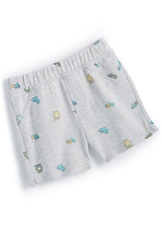 First Impressions Baby Boys Printed French Terry Shorts, Created for Macy's - Slate Hthr