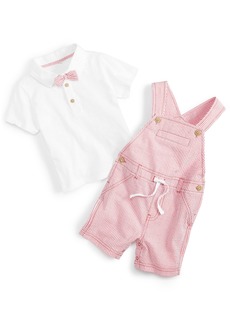 First Impressions Baby Boys Seersucker Shortall and Polo Shirt, 2 Piece Set, Created for Macy's