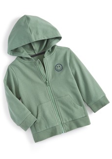 First Impressions Baby Boys Smile Zip Up Hoodie, Created for Macy's - Deep Sage