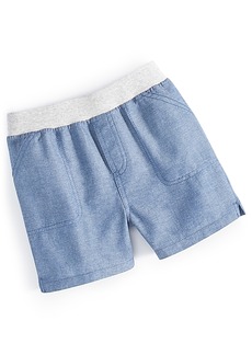 First Impressions Baby Boys Cotton Chambray Shorts, Created for Macy's - Fi Dark Blue