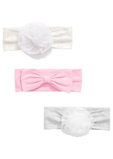First Impressions Baby Girls 3 Piece Headband Set - Cali Pink