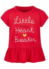 First Impressions Toddler Girls Heart Breaker Peplum Cotton T-Shirt, Created for Macy's