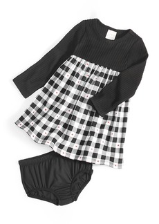 First Impressions Baby Girls Lovely Check Dress, Created for Macy's - Deep Black