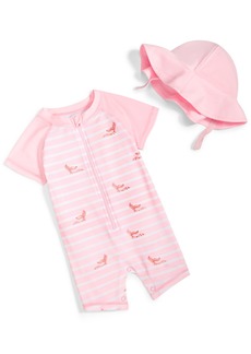 First Impressions Baby Girls Mermaid Rashguard and Hat, 2 Piece Set, Created for Macy's - Festival Pink