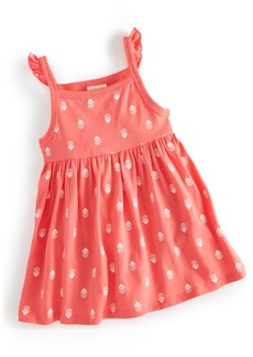 First Impressions Baby Girls Simple Stamp Floral Dress, Created for Macy's - Tropical Pink